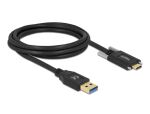 DeLOCK SuperSpeed USB (USB 3.2 Gen 2) Kabel Typ-A Stecker zu USB Type-C Stecker mit Schrauben seitlich 2 m