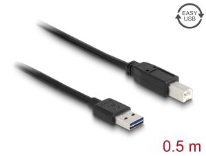 DeLOCK 0.5m, USB2.0-A/USB2.0-B USB Kabel 0,5 m USB A USB B 0,48 Gbit/s Schwarz