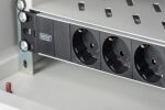 Digitus Steckdosenleiste mit Aluminiumprofil, 3-fach Schutzkontaktsteckdose, 2 m Zuleitung Schutzkontaktstecker