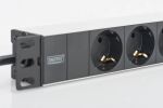 Digitus Steckdosenleiste mit Aluminiumprofil, 3-fach Schutzkontaktsteckdose, 2 m Zuleitung Schutzkontaktstecker