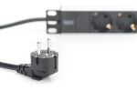 Digitus Steckdosenleiste mit Aluminiumprofil, 3-fach Schutzkontaktsteckdose, 2 m Zuleitung Schutzkontaktstecker