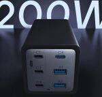 Conceptronic 6-Port 200W GaN USB-PD 3.1-Ladegerät mit USB-C-Ladekabel, USB-C x 4, USB-A x 2, QC 3.0, PD 3.1