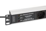 Digitus DN-95441 Stromverteilereinheit (PDU) 7 AC-Ausgänge 1U Schwarz, Silber