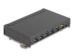 DeLOCK Mini Desktop Patchpanel RJ45 Buchse 6 Port Cat.6A geschirmt schwarz - zur Montage an Tisch, Wand oder Hutschiene