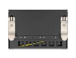 DeLOCK Mini Desktop Patchpanel RJ45 Buchse 6 Port Cat.6A geschirmt schwarz - zur Montage an Tisch, Wand oder Hutschiene