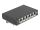 DeLOCK Mini Desktop Patchpanel RJ45 Buchse 6 Port Cat.6A geschirmt schwarz - zur Montage an Tisch, Wand oder Hutschiene