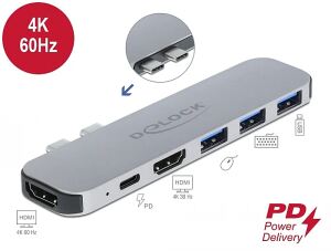 DELOCK Dockingstation für MacBook Dual HDMI 4K / PD / Hub