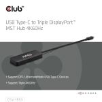 CLUB3D USB-C® to Triple DisplayPort™ MST Hub 4K60Hz