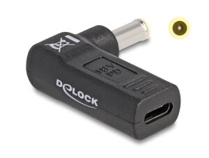 DeLOCK Adapter für Notebook Ladekabel USB Type-C Buchse zu Samsung 5,5 x 3,0 mm Stecker 90° gewinkelt