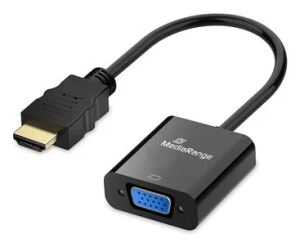 MediaRange HDMI auf VGA (HD15) Video Konverter, 20cm, Schwarz