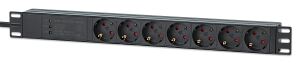 Intellinet 715140 Stromverteilereinheit (PDU) 7 AC-Ausgänge 1U Schwarz