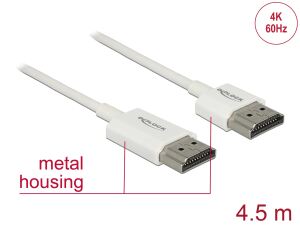 DELOCK HDMI-Kab. HighSp. Ethernet A->A 4K 3D 4,5m weiß akt