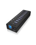 ICY BOX IB-AC6110, 10 Port USB 3.2 Gen 1 Hub, inkl. Ladeport, Aluminium Gehäuse mit Netzteil