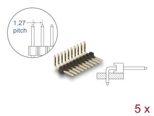 DELOCK Stiftleiste 10 Pin, Rastermaß 1,27 mm, 1-reihig 5 St.