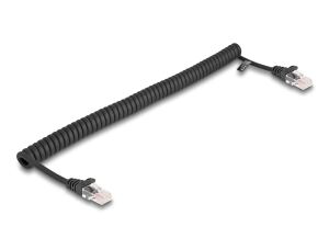 DeLOCK RJ45 Spiralkabel Stecker zu Stecker Cat.5e 1 m schwarz