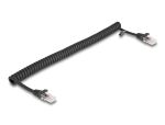 DeLOCK RJ45 Spiralkabel Stecker zu Stecker Cat.5e 1 m schwarz