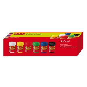 Herlitz 8643025 Farbe auf Wasserbasis Schwarz, Blau, Grün, Rot, Weiß, Gelb 25 ml Behälter 6 Stück(e)