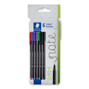 Staedtler 334 C6 Fineliner Schwarz, Blau, Grün, Rot, Violett 5 Stück(e)