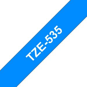 Brother TZE-535 Etiketten erstellendes Band Weiss auf Blau