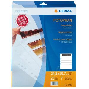 HERMA Negativhüllen, transparent, für 7 x 5 Streifen, 25 St.