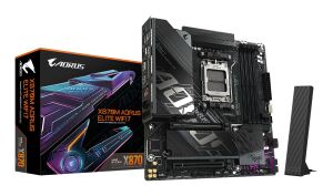 GIGABYTE X870M AORUS ELITE WIFI7 Mainboard – Unterstützt AMD Ryzen 9000 CPUs, digitale 14+2+2 Phasen VRM, bis zu 8200 MHz DDR5 (OC), 1 x PCIe 5.0 + 1 x PCIe 4.0, Wi-Fi 7, 2.5 GbE LAN, USB 4