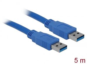 DeLOCK USB 3.0-A male/male - 5m USB Kabel USB A 5 Gbit/s Blau