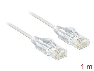 DELOCK Patchkabel RJ45 Cat6 U/UTP 1.00m weiß slim