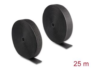 DELOCK Strapazier Klettband Haft u. Flauschband 25mx50mm SW