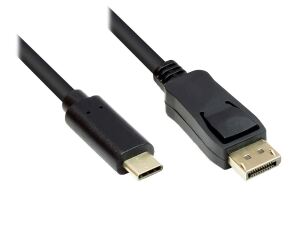 Alcasa GC-M0105 Videokabel-Adapter 1 m USB Typ-C DisplayPort Schwarz