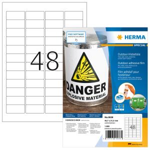 HERMA 9536 selbstklebendes Etikett Rechteck Weiß 1920 Stück(e)