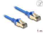 DELOCK RJ45 Netzwerkkabel Cat.8.1 F/FTP Slim 1m blau