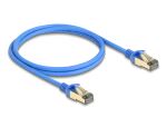 DELOCK RJ45 Netzwerkkabel Cat.8.1 F/FTP Slim 1m blau