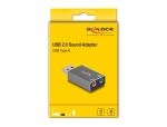 DeLOCK Externe USB Soundkarte mit USB-A Stecker auf 2 x 3,5 mm Klinkenbuchse Plug & Play Audio Adapter