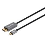 Manhattan 354844 Videokabel-Adapter 2 m USB Typ-C DisplayPort Schwarz, Silber