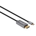 Manhattan 354844 Videokabel-Adapter 2 m USB Typ-C DisplayPort Schwarz, Silber