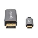Manhattan 354844 Videokabel-Adapter 2 m USB Typ-C DisplayPort Schwarz, Silber