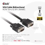 CLUB3D VGA Cable Bidirectional M/M 10m/32.8ft 28AWG