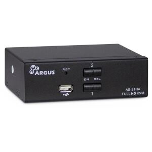 Inter-Tech AS-21HA HDMI Tastatur/Video/Maus (KVM)-Switch Schwarz