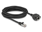 DeLOCK Netzwerk Verlängerungskabel S/FTP RJ45 Stecker zu RJ45 Buchse Cat.6A 5 m schwarz