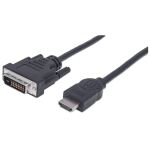 Manhattan HDMI auf DVI-Kabel, HDMI-Stecker auf DVI-D 24+1 Stecker, Dual Link, 1,8 m, schwarz