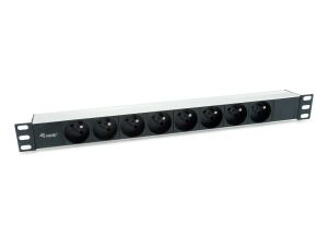 Equip 8-Fach Französische Steckdosenleiste, Aluminium-Schale