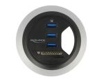 DELOCK USB-HUB 3-Port USB3.0 + 2xCard Reader Tischeinbau
