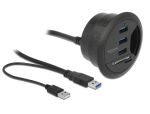DELOCK USB-HUB 3-Port USB3.0 + 2xCard Reader Tischeinbau