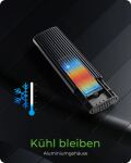 ICY BOX IB-1808MCT-CU31, Type-C®/A USB 3.2 Gen 2 zu NVMe/SATA M.2 2230/2242/2260/2280 SSD Gehäuse, Werkzeuglos, schwarz