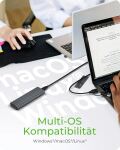 ICY BOX IB-1808MCT-CU31, Type-C®/A USB 3.2 Gen 2 zu NVMe/SATA M.2 2230/2242/2260/2280 SSD Gehäuse, Werkzeuglos, schwarz