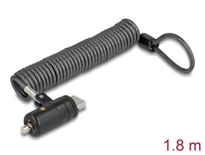 Navilock Sicherungsspiralkabel,USB Typ-A Buchse, Schlüssel