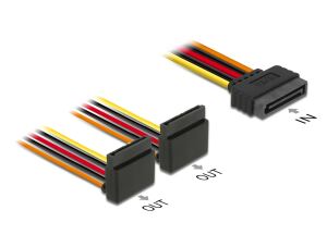 DELOCK Kabel SATA 15Pin St > 2xSATA 15Pin Bu oben 0.15m