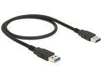 DeLOCK 0.5m, 2xUSB 2.0-A USB Kabel USB 2.0 0,5 m USB A 0,48 Gbit/s Schwarz