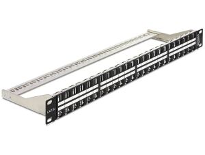 DELOCK 19 Keystone Patchpanel 48 Port 1 HE schwarz