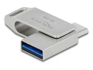 DeLOCK USB 5 Gbps USB-C + Typ-A Speicherstick 64 GB - Metallgehäuse